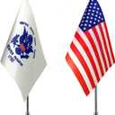 ZXvZYT 2 Pack American US Coast Guard flag USA Coast Guard table flag,Small Mini United States Military Desk Flags With Stand Base,for Army Party Events Celebration Decorations Supplies