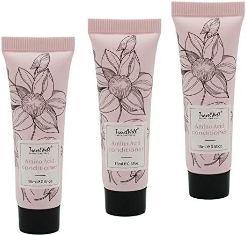 Travelwell Conditioner, Flower Series Hotel Travel Size Guest 0.5 Fl Oz/15ml, 30 Tubes per Box | Travel Size Toiletries | Cruelty-Free Bulk Set