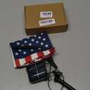 12 x 18 Double Sided American Garden Flag with Lights- Solar LED Burlap US Flag, Luminable Yard Garden Flag for Patio Lawn Outside Outdoor Decorative