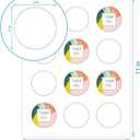 3 x MaxGear 2" Round Sticker Labels, for Inkjet or Laser Printer, Matte White Printable Labels Sheets, Strong Adhesive, Dries Quickly, Holds Ink Well, 30 Sheets, 360 Pcs