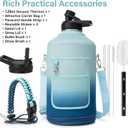 DYSANKY 1 Gallon Water Bottle Insulated | Thickened Stainless Steel Vacuum Metal Water Jug | Portable Sports Large for Gym and Hiking with Straw, Carrier Bag, Handle Strap | BPA-Free 128 oz