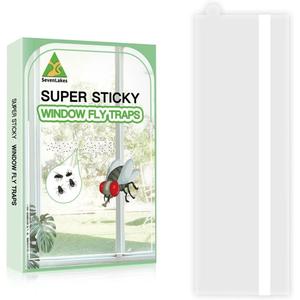 60 Pack Window Fly Traps, Clear Sticky Insect Catchers for Windows, Non-Toxic, Odorless, Waterproof Bug Trap for Fruit Flies, Gnats, House Flies & More Indoor/Outdoor Insect Control Solution