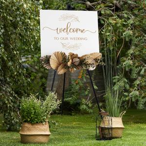 NianFeng Wooden Easel Stand for Sign, Easel Display Stand Floor for Wedding Sign with Adjustable Tray, 63-Inch, Tripod A-Frame Poster Light Duty, Welcome, Art Show & Baby Shower (Black)