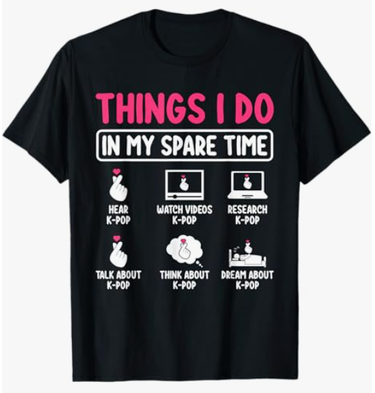 Things I Do in My Spare Time Kpop Merch Kpop Merchandise TShirt, Size S