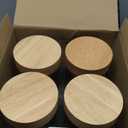 4 Pack Glass Salad Jars with Wooden Lids for Meal Prep, Leakproof Container with Two Small Built in Cups for Wet/Dry Separation for Salad Dressing and Ingredients, 32oz Mason Jars (Oak)