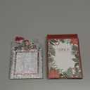 GUOER Christmas Tree Ornament Picture Frame Holiday Keepsake Gift Home Decor Christmas Decorations Xmas Gifts Pendant with 2.5" Photo Frame Insert (Silvery Red 2025)