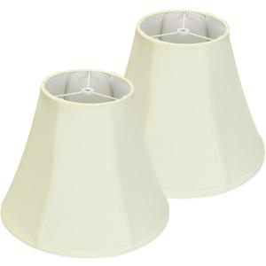 Cream Bell Lamp Shades Set of 2, 6.7" x 13" x 10.6" Fabric Replacement Lampshades for Table Lamps, Spider Fitter Lamp Shades for Home Decoration in Living Room, Bedroom, Easy Assembly Required