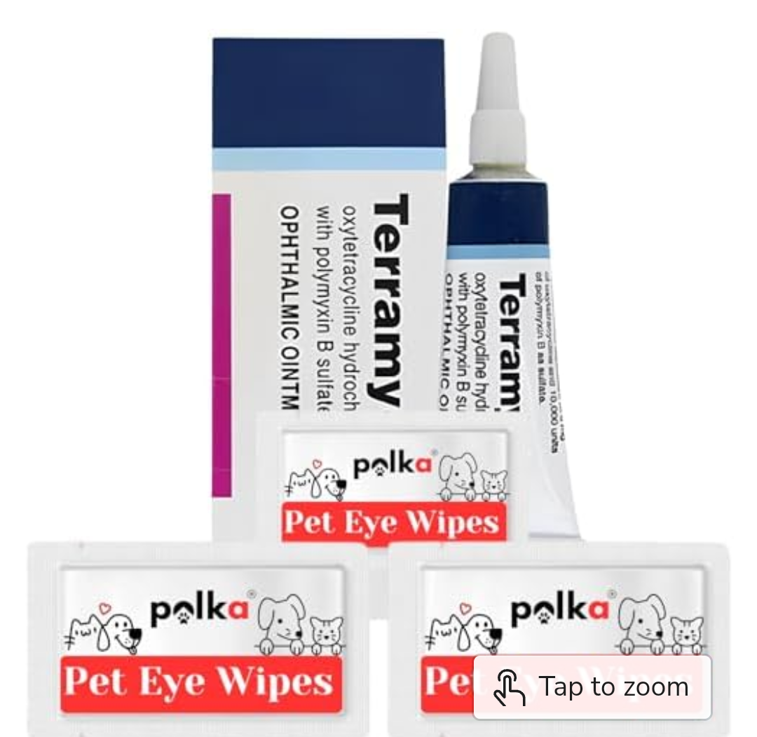 Pet Eye Cream Health for Cats, Dog, Cattle, Sheep, Horse and Bird 3.5 gr/1 Tube Shipped in Dog Eye Wipes, EXP 02/2027 