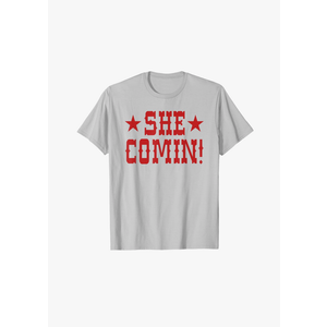 She Comin! Most Wanted Cowboy Cow Girl T-Shirt L