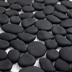 Lovdeco Pebble Tile Shower Floor, Mosaic Pebble Backsplash for Wall, Stone Tiles for Bathroom and Outdoor Garden, 5 Sheets, Black