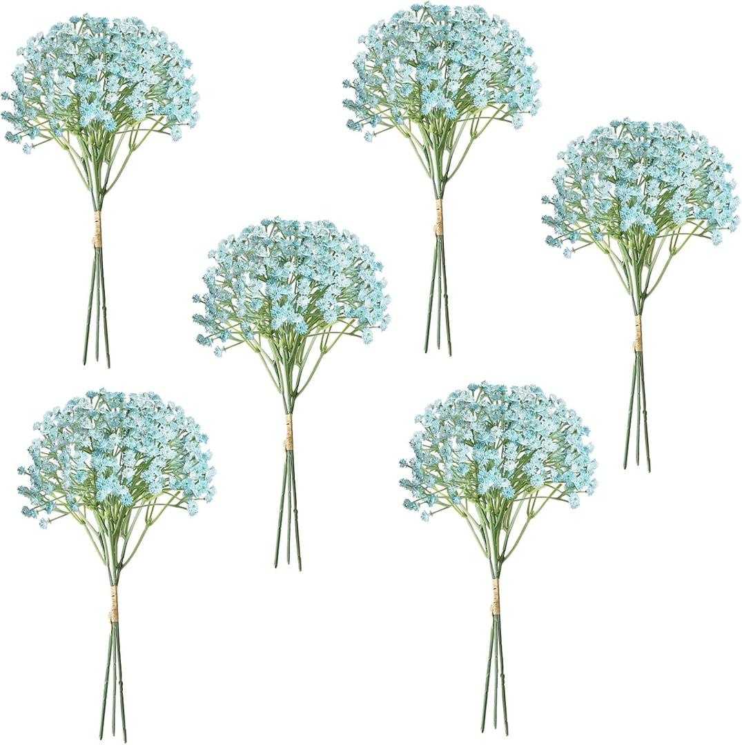 Babys Breath Artificial Flowers Bulk 18pcs Blue Fake Gypsophila Realistic Flowers for Wedding Arches Bouquets Table Centerpieces Floral Arrangements Party Decor