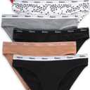 Hanes Women's Originals Bikini Panties, Breathable Stretch Cotton Underwear, Assorted, 6-pack (Medium, Basic Color Mix)