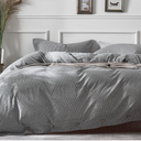 JELLYMONI Cotton Duvet Cover King Size - Black Vertical Pinstriped Comforter Cover with Button 100% Washed Cotton 3PCS Breathable Soft Solid Bedding Set Duvet Cover 104×90in & 2 Pillowcases