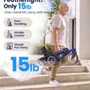 VOCIC Z36 Walker for Seniors with Seat, 15lbs Ultralight, 9.5" Wheels