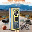 Electric Bike Tire Pump, Portable Electric Air Pump for Road Bicycle, E-Bike, Motorcycle, Car Tires and Sports Ball Inflation