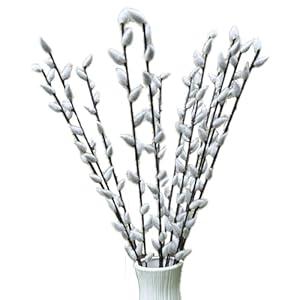 WAIFOMEI 6 Stems Pussy Willow Branches for Vase Tall 55 Inches Artificial Pussy Willows Plant Decorative Branches Twig Stick for Spring Floral Arrangement Easter Home Decoration