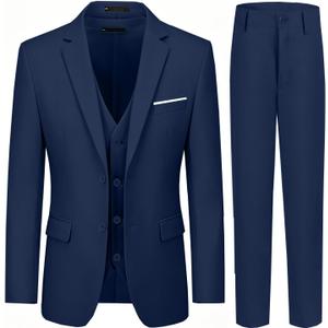 Boys Suits 3 Piece Slim Fit Suit Set Dresswear Ring Bearer Outfit for Boy (Blue) 10Y