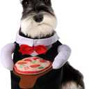 NACOCO Dog Halloween Waiter Costume - Pet Pizza Outfit Cute Funny Cosplay Clothes Apparel with Pizza Party Holiday for Small Medium and Large Dogs Cats(Black, M) 