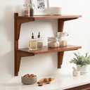 Kate and Laurel Meridien Modern Two-Tier Wooden Shelves, 24 x 12 x 24, Walnut Brown, Stunning Tiered Wall Shelf for Storage and Display as Cute Nursery Shelving or Bedroom Storage