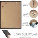 18x24 Solid Wood Poster Frame, Natural Wood Picture Frame with Paper Mat, Display picture 16x20 with mat or 18x24 without Mat, Set of 2 Black Picture Frame
