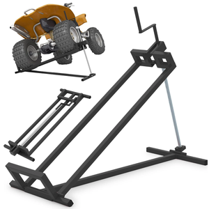 Adjustable Lawn Mower Lift for Riding Tractors, 800 lbs Capacity, 45° Tilt, Universal Lift for Lawn Tractors, Ride-On Mowers, and Cleaning (Black)