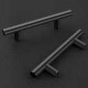 4 x 10 Pack 5 Inch Cabinet Pulls Matte Black Stainless Steel for Cabinet, Kitchen Drawer Pulls Cabinet Handles for Cabinets Cupboard, 5''Length, 3''Hole Center (Round)