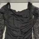 Women's Sequin Cloak Sleeve Dress Mock Neck Cocktail Long Flowy Sleeves for Going Out Fromal Prom Party (Black, L)