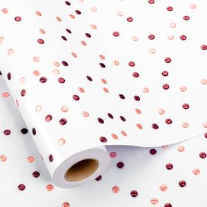 Homeral White Polka Dot Wrapping Paper Roll - 3D Embossed Luxury Gift Wrap for Birthday, Wedding, Bridal Shower, Mothers Day - Mini Roll - 17 Inch x 32.8 Feet