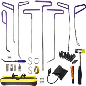 Rods Dent Removal Kit, 30 Pcs Paintless Dent Repair Rods, Special Manganese Steel, Professional Hail Dent Removal Tool for Minor Dents, Door Dings and Hail Damage
