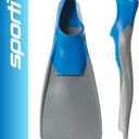 Sporti Adult-Kids Swim Fins for Pool Lap Swimming - Long Floating Fins for Swimming & Snorkeling - Swim Flippers for Training M 7-8 / W 8-9