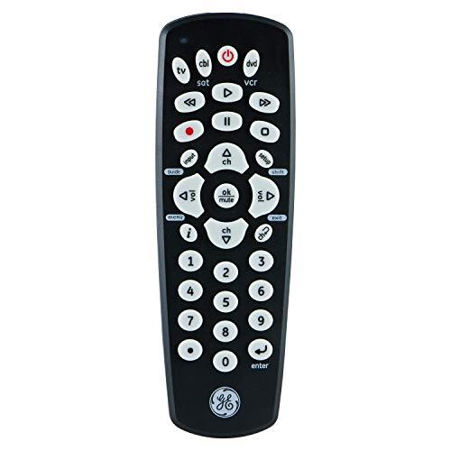 GE Universal Remote Control for Samsung, Vizio, LG, Sony, Sharp, Roku, Apple TV, RCA, Panasonic, Smart TVs, Streaming Players, Blu-ray, DVD, 3-Device, Black, 24991