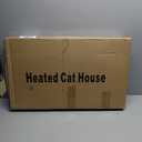 Heated Outdoor Cat House for Winter, 100% Waterproof XXL Shelter (29"x17"x21") with Escape Door & Heating Pad, Insulated for Feral Cats & Small Dogs