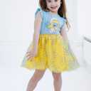 The Smurfs Smurfette Toddler Girls Tutu Tulle Dress Blue/Yellow 2T