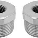 Stainless Steel 1-1/2" Male NPT to 1" Female NPT Reducer Hex Bushing Pipe Fitting Adapter (pack of 2)