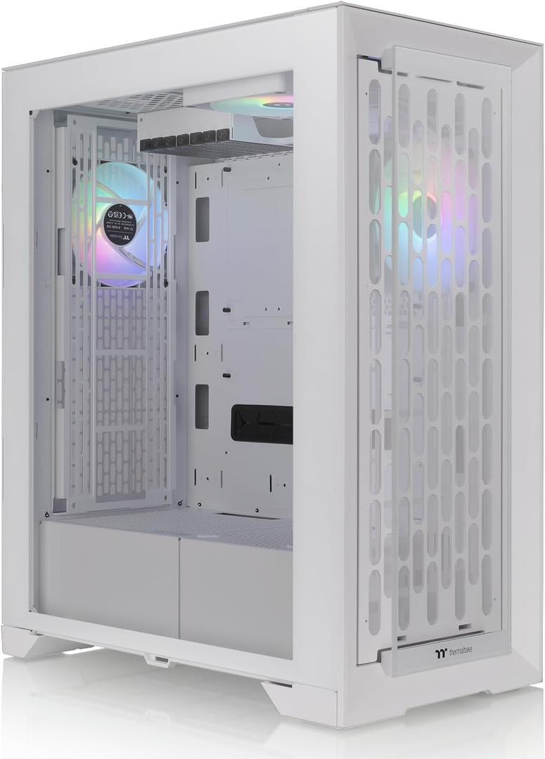 Thermaltake CTE T500 TG ARGB Snow E-ATX Full Tower with Centralized Thermal Efficiency Design; 3x140mm White CT140 ARGB Fans Pre-Installed; Tempered Glass Front & Side Panel; CA-1X8-00F6WN-01; White