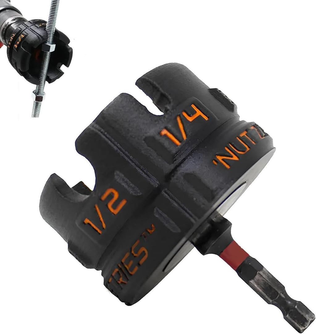 Aluminum Alloy Nut Zipper Drill Attachment for Fast Nut and Bolt Removal, Nut Drill Bit Socket Wrenches Tool Set, Slotted Wing Nut spinning Drive Kit, Nut Remover Bolt Extractor Tool