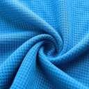 Boys Casual Polo Shirt Short Sleeve Waffle Solid Collared Shirts for Kids Aged 5-14 Years (Blue)