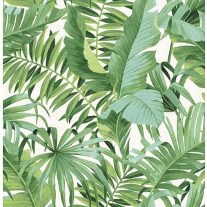 NuWallpaper Maui Peel and Stick Wallpaper, Green Tropical Leaf Removable Contact Paper for Walls, Self Adhesive Wall Covering for Bedroom Living Room Accent Wall