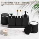 YMXYJM Bathroom Accessories Set, 6 Piece Bathroom Set with Toothbrush Holders, Soap Dispenser, Vanity Tray, Tumbler, Cotton Swab Jars, Bathroom Organizer Bathroom Sink Sets, Matte Black