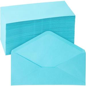 Sustainable Greetings 200 Pack #10 Blue Colored Envelopes Bulk - Gummed Seal Letter Size for Party Invitations, Business Mailing, Checks, Holidays, Greeting Cards, Thank You Notes (4 1/8 x 9 1/2 In)
