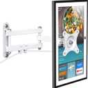 PlusAcc Wall Mount for Show 15 & 13-27 Inch Monitors TVs, Adjustable Full Motion Mounting Shelf with 17" Extension Arm, Rotation Swivel Tilt Wall Stand Bracket, Hold Up to 33lbs (White)