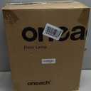 Oneach Boho Rattan Floor Lamp for Living Room, Farmhouse Standing Lamp with Hand-Woven Shade, Black Metal Base & Pole, Foot Switch - Corner Reading Lamp for Bedroom (62'')