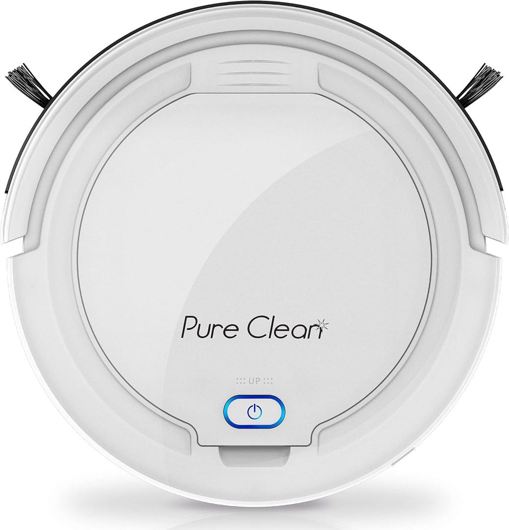 Smart Automatic Robotic Vacuum Cleaner - Slim Rechargeable Electric Automatic Robot Vacuum Cleaner w/, Self Programmed Navigation, Anti-fall Sensors - (Carpet, Hardwood, Linoleum, Tile), White