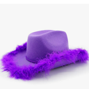 4E's Novelty Cowboy Hat with feathers With for Women, Felt Cowgirl Hat for Party Costume Dress Up