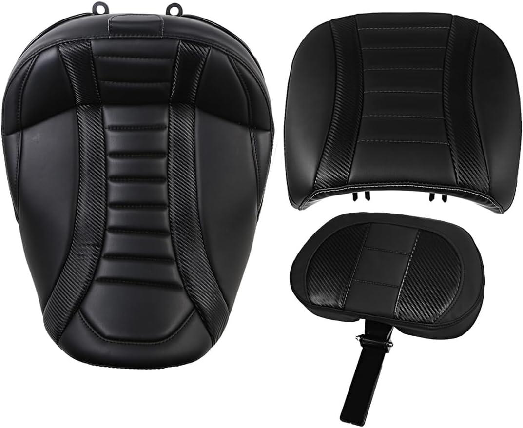 Driver Passenger Solo Seat Backrest Kits Compatible With For Harley Touring Street Road Glide FLHX FLTRX ST 2024 2025 2026 (Black)