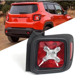FIONE Tail Light Assembly Compatible with Jeep Renegade 2015-2022 Black Bezel Taillight Rear Lamp Right Passenger Side RH