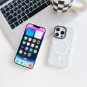 Compatible with iPhone 17 Case [Compatible with MagSafe] Clear Floral Cute Black Flowers for Women Girls Soft Silicone Shockproof for iPhone 17 Case-Black