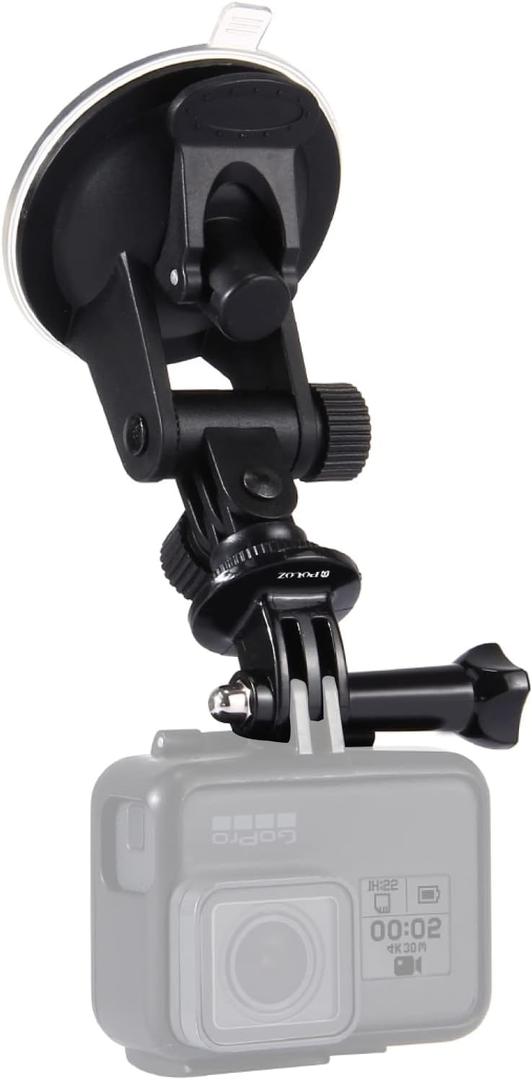 PULUZ Suction Cup Mount for Gopro Car Mount, Adjustable Vehicle Window & Windshield Mount Holder, Compatible with GoPro Hero 12 11 10 9 8 7/Insta360 X3 x2/DJI OSMO Action Camera Mount