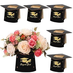 Cinnvoice Wooden Centerpiece Boxes Rustic Farmhouse Table Decorations Decorative Flower Boxes for Baby Shower Bridal Shower Wedding Home Decor Seasonal Party Displays(6,Graduation)