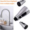 Pull Down Kitchen Faucet Sprayer Head Replacement Part - Pull Out Sink Sprayer Replacement Nozzle, Kitchen Faucet Head Hose Spray Tap Spout Only for G1/2(0.8inch)Connector (Brushed Nickel)